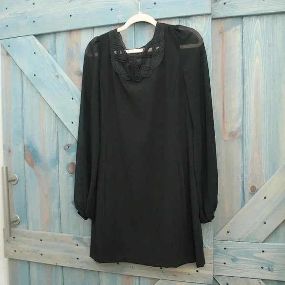 Black Long Sleeve Dress Laundry By Shelli Segal Dress 6 Small - Picture 2 of 7